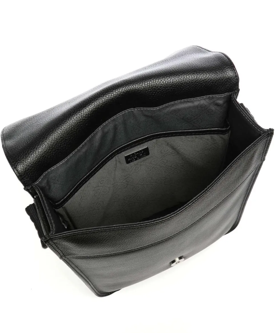 Milano Umhängetasche genarbtes Rindsleder schwarz