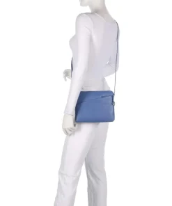 Milano Umhängetasche genarbtes Leder blau