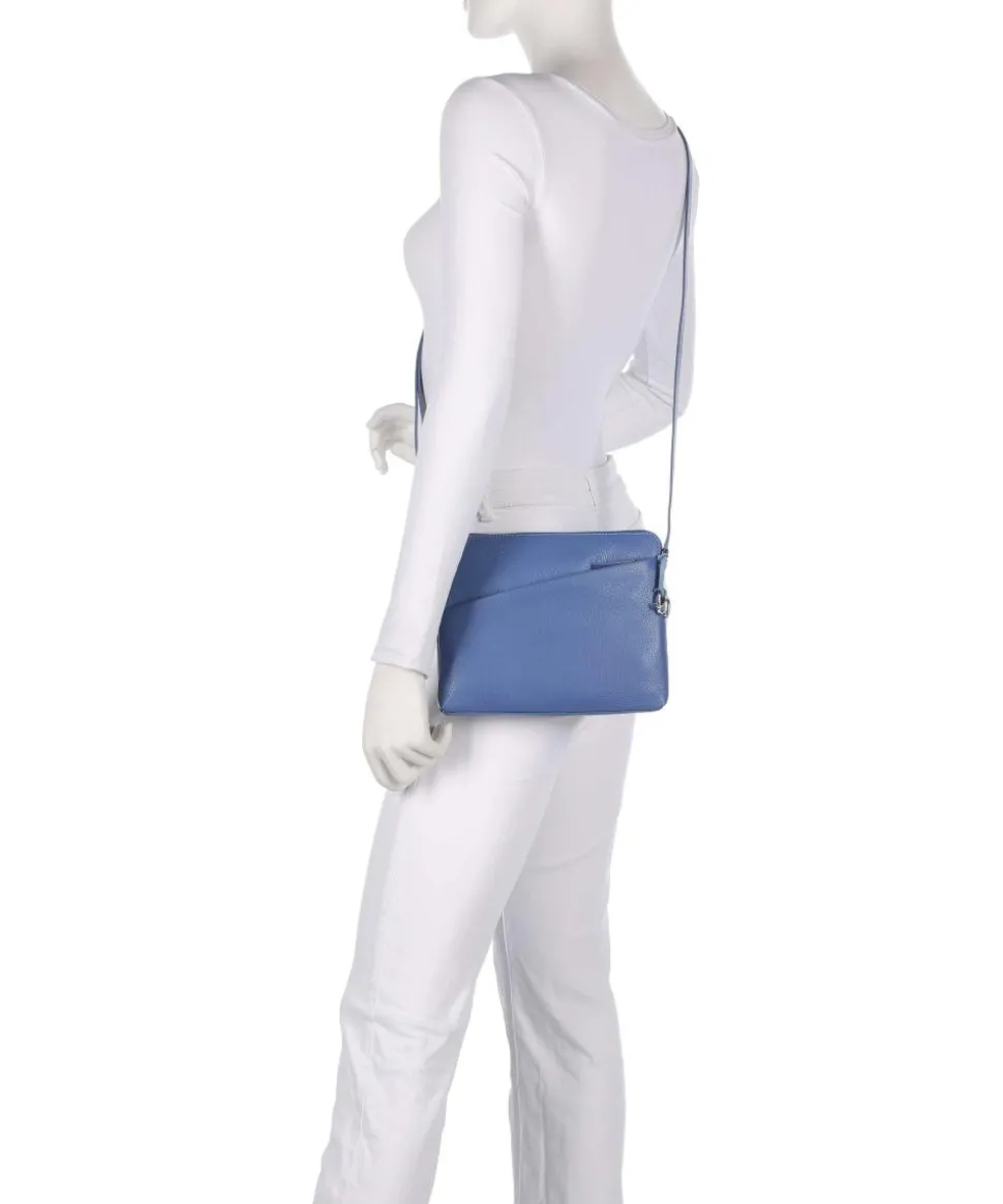 Milano Umhängetasche genarbtes Leder blau