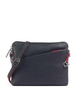 Milano Umhängetasche genarbtes Leder dunkelblau