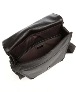 Milano Umhängetasche genarbtes Rindsleder dunkelbraun