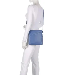 Milano Umhängetasche genarbtes Leder blau