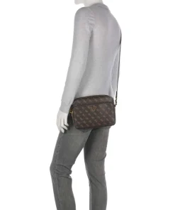 Milano Umhängetasche Lederimitat dunkelbraun