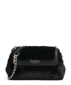 Mileva Schultertasche Kunstfell schwarz