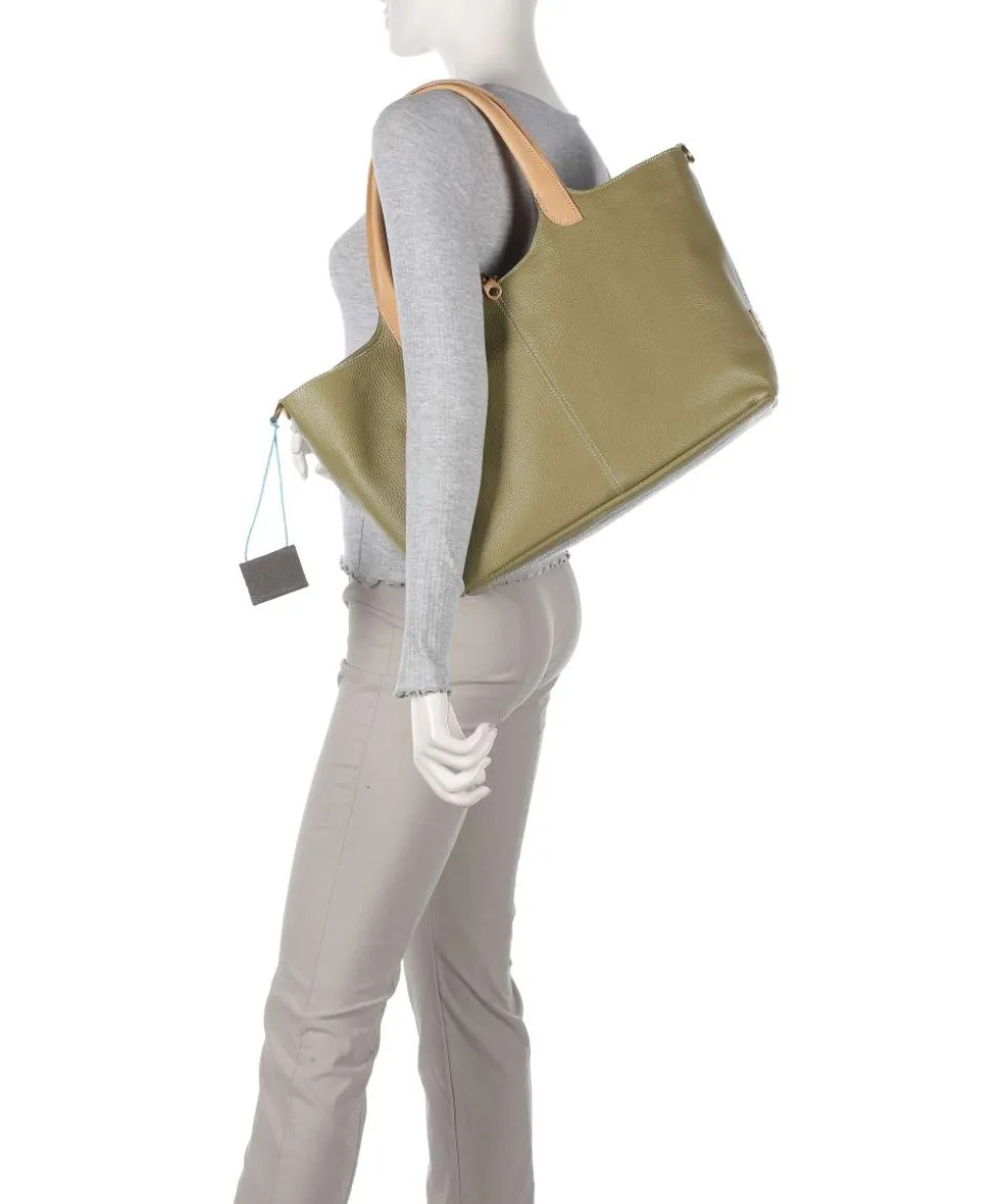 Milos Blanca Shopper genarbtes Kalbsleder olivgrün