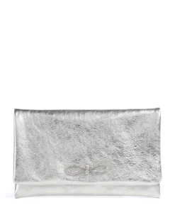 Mimosa Strass Clutch genarbtes Leder gold
