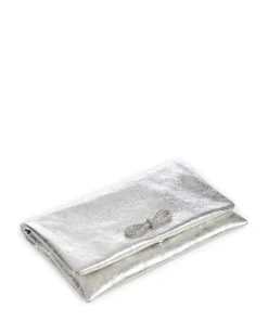 Mimosa Strass Clutch genarbtes Leder gold