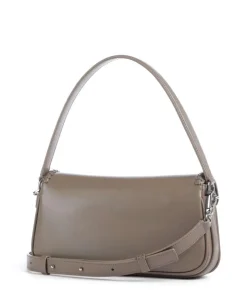 Mina Schultertasche fein genarbtes Rindsleder taupe