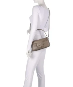 Mina Schultertasche fein genarbtes Rindsleder taupe