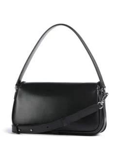 Mina Schultertasche fein genarbtes Rindsleder schwarz