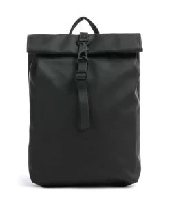 Mini Rolltop Rucksack Polyester, Polyurethane schwarz