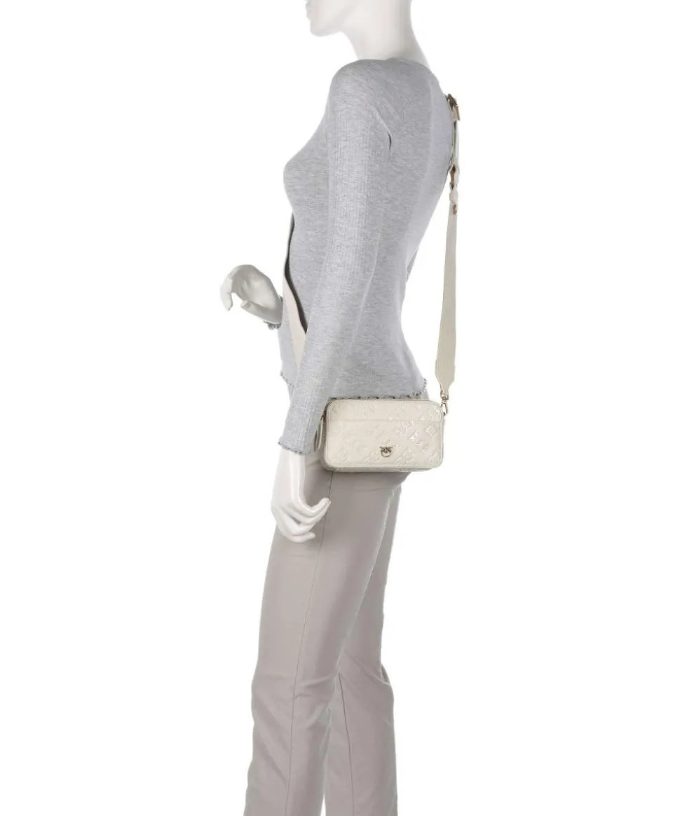 Mini Umhängetasche geprägtes Kalbsleder creme