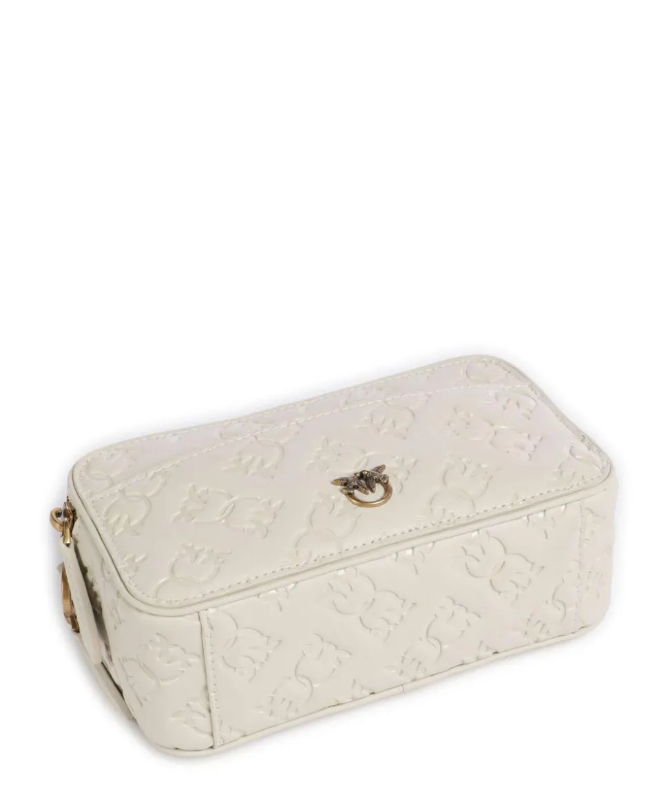 Mini Umhängetasche geprägtes Kalbsleder creme