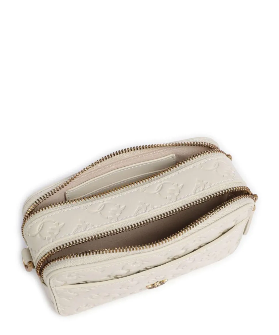 Mini Umhängetasche geprägtes Kalbsleder creme