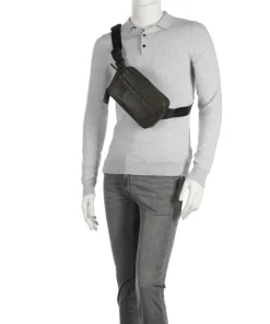 Minimal Mason Umhängetasche genarbtes Leder olivgrün