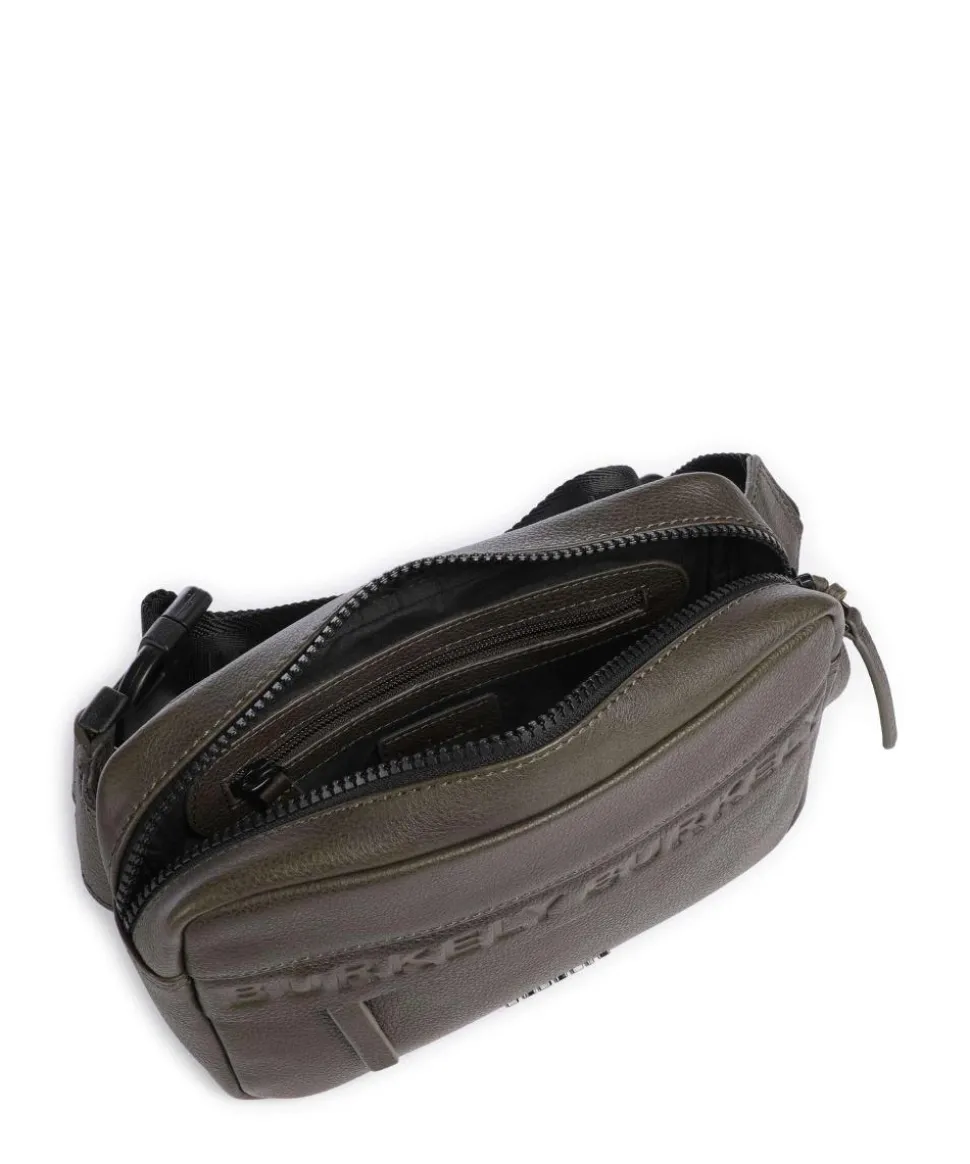 Minimal Mason Umhängetasche genarbtes Leder olivgrün