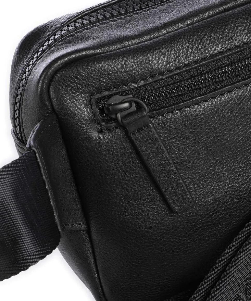 Minimal Mason Umhängetasche genarbtes Leder schwarz