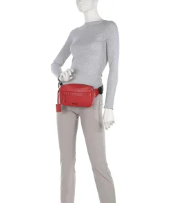 Minimal Mason Umhängetasche genarbtes Leder rot