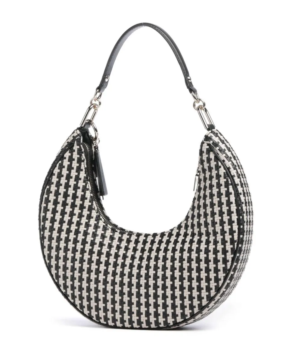 Mirema Schultertasche Lederimitat schwarz/weiß