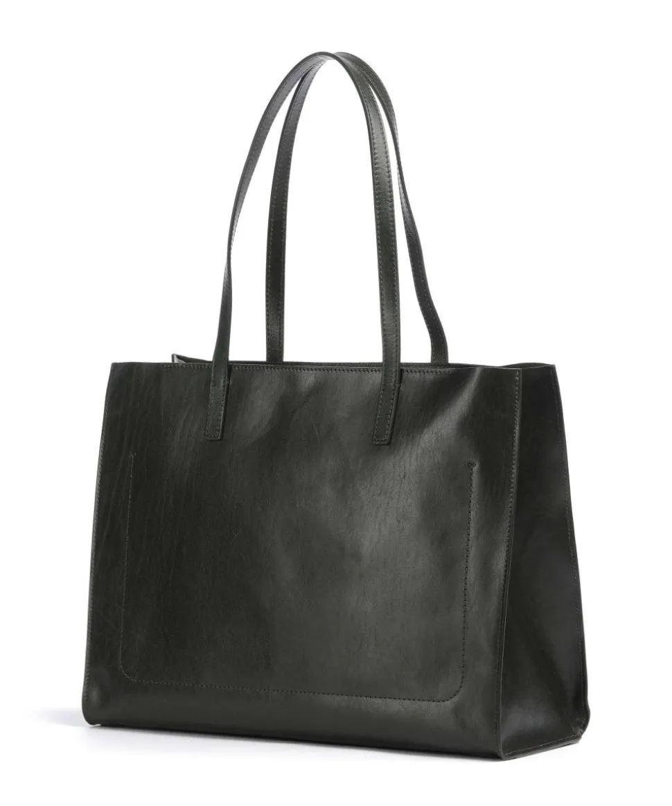 Mirra Shopper fein genarbtes Rindsleder dunkelgrün