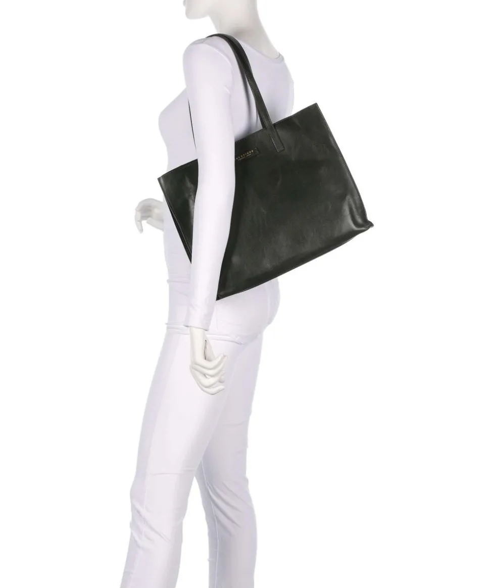 Mirra Shopper fein genarbtes Rindsleder dunkelgrün