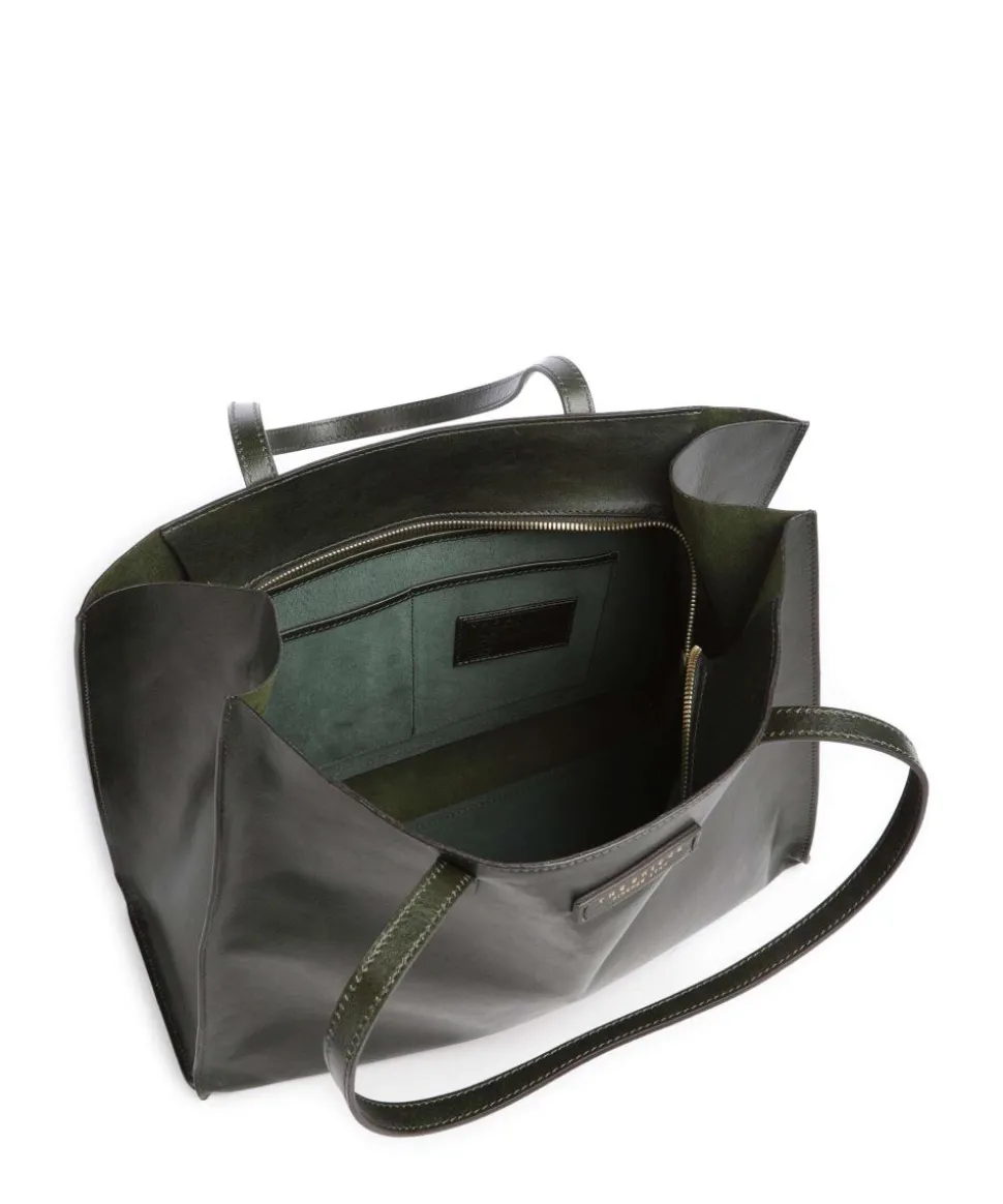 Mirra Shopper fein genarbtes Rindsleder dunkelgrün