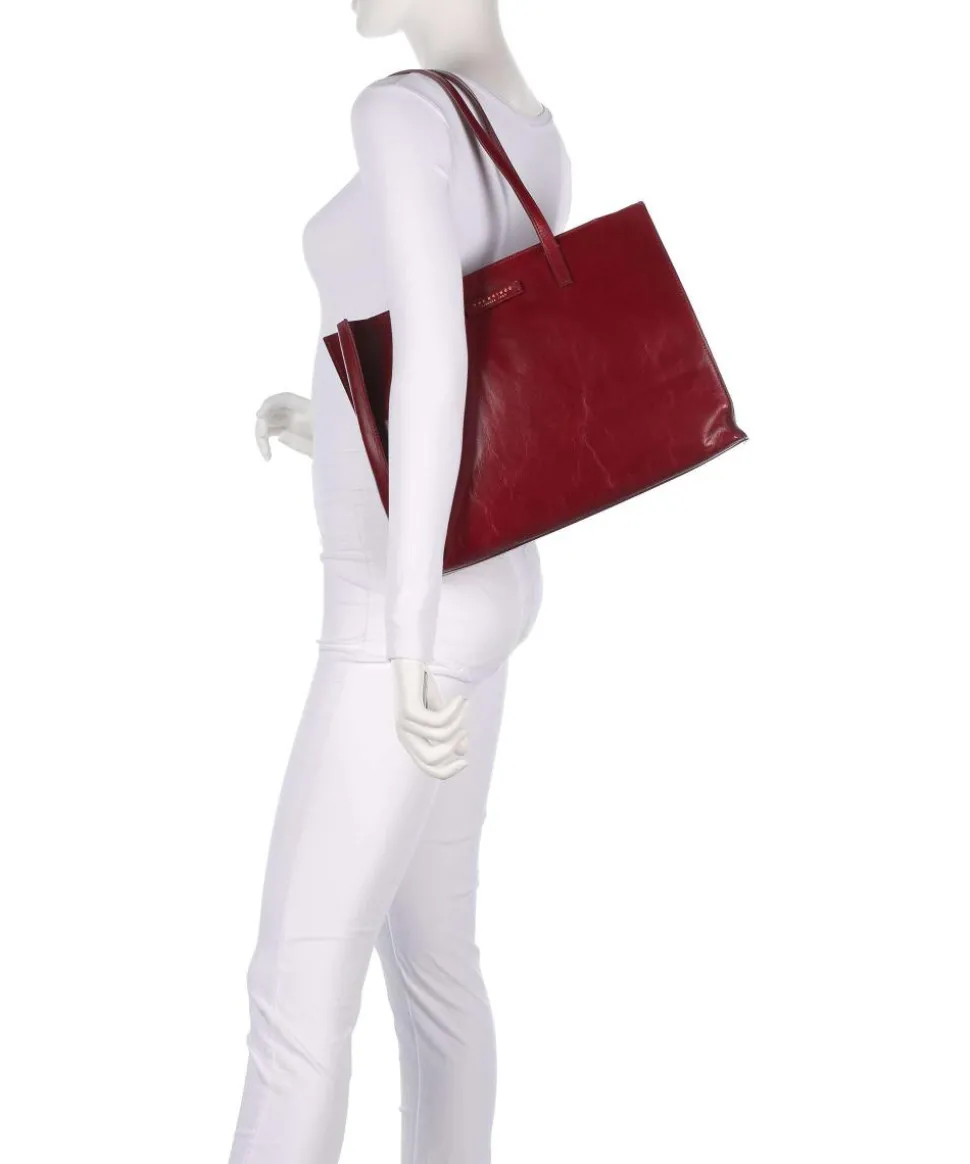 Mirra Shopper fein genarbtes Rindsleder dunkelrot