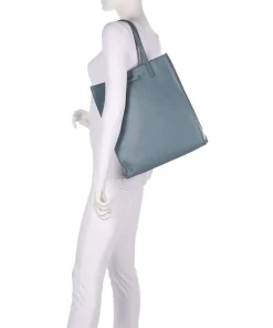 Mirra Shopper fein genarbtes Rindsleder blaugrau