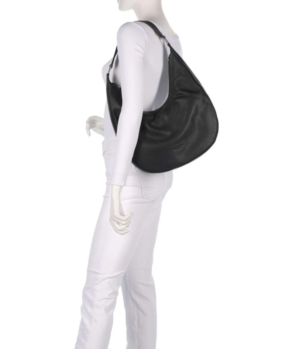 Mita M Beuteltasche genarbtes Rindsleder schwarz