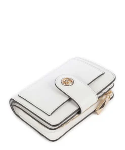 MK Charm Geldbörse genarbtes Rindsleder weiß