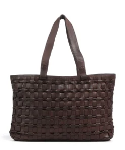 Modern Handcraft Shopper genarbtes Leder braun