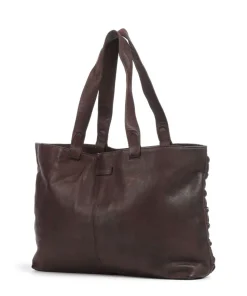 Modern Handcraft Shopper genarbtes Leder braun