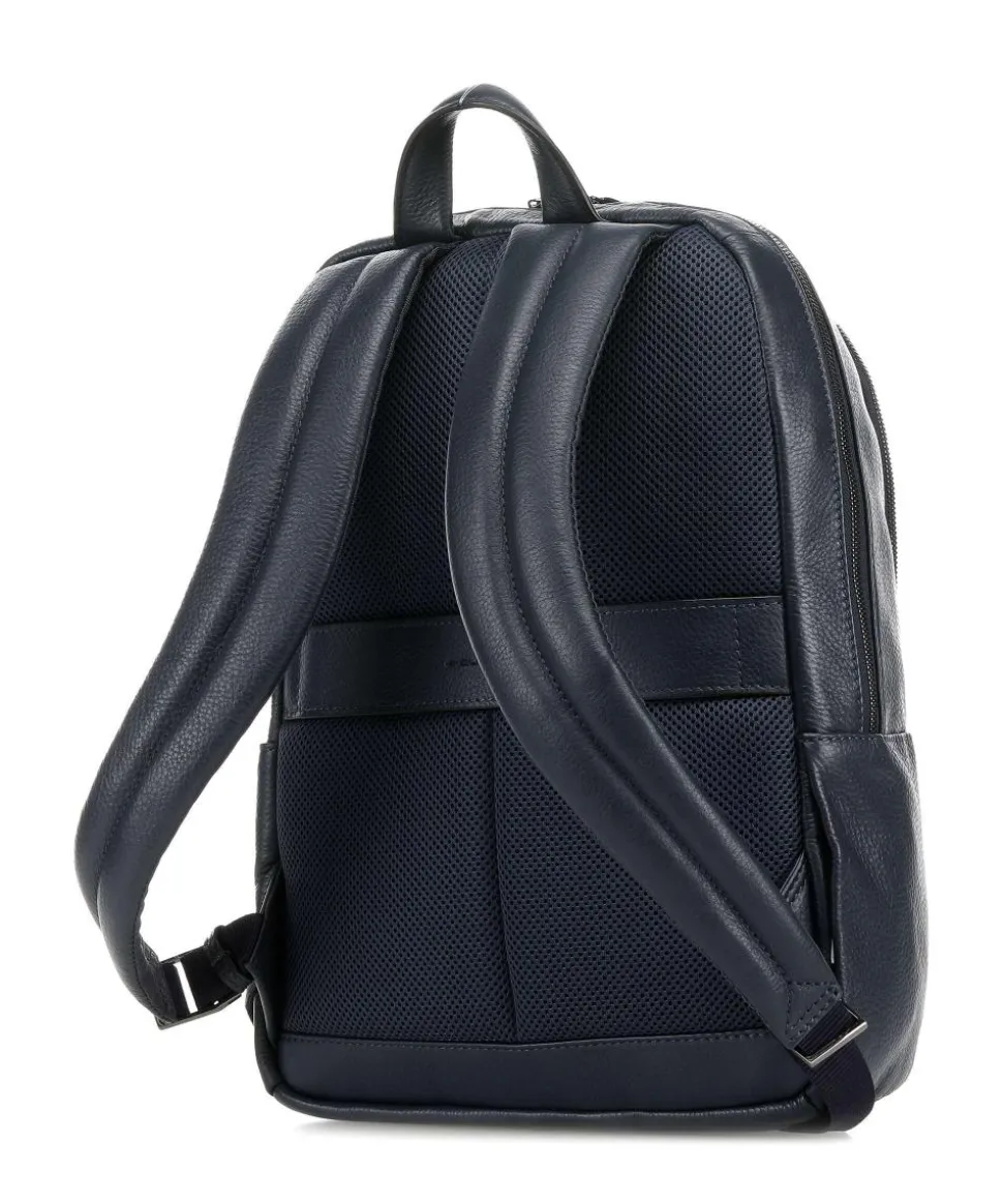 Modus Special Laptop-Rucksack 12″ genarbtes Rindsleder dunkelblau