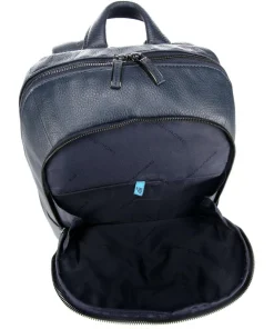 Modus Special Laptop-Rucksack 12″ genarbtes Rindsleder dunkelblau