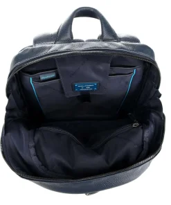 Modus Special Laptop-Rucksack 12″ genarbtes Rindsleder dunkelblau