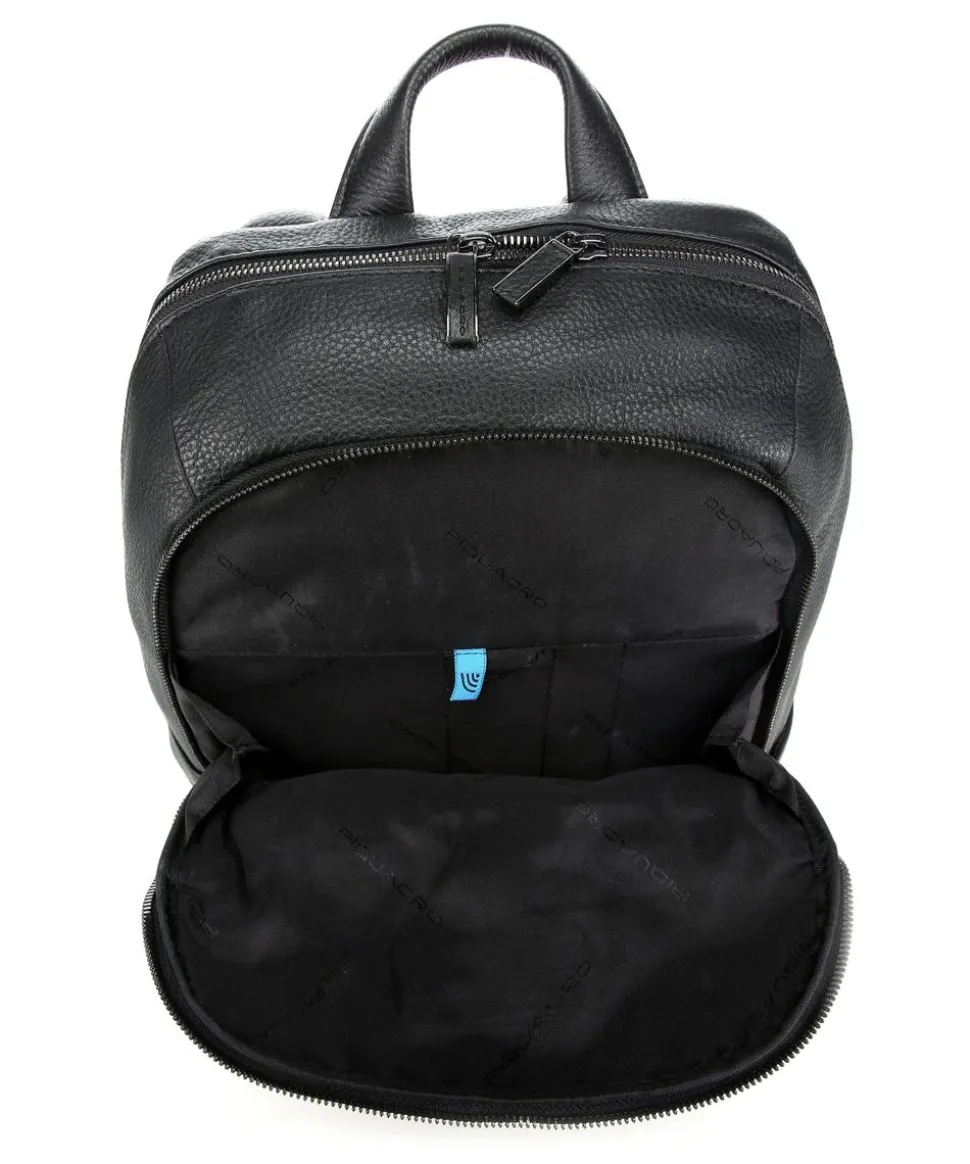 Modus Special Laptop-Rucksack 12″ genarbtes Rindsleder schwarz