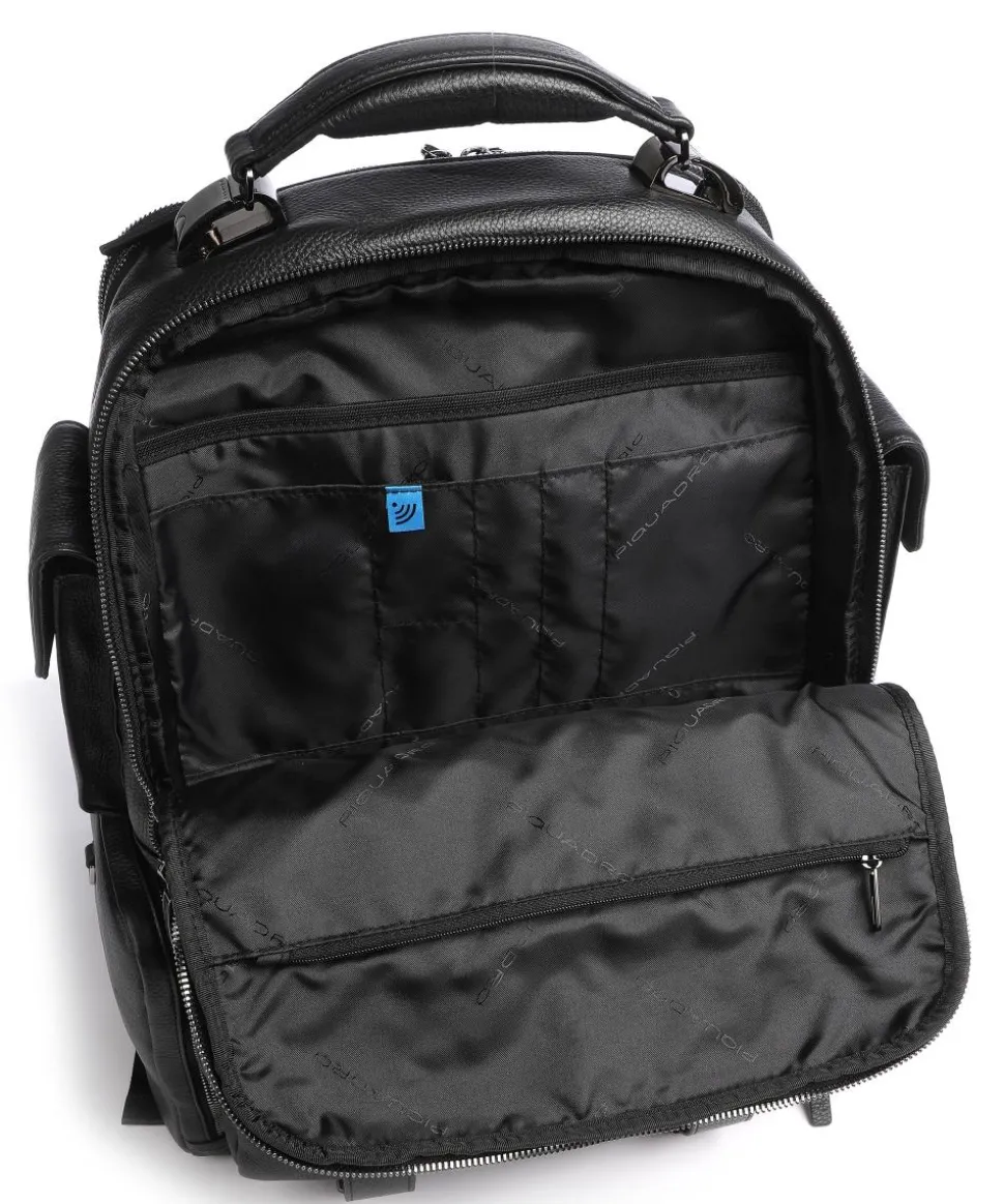 Modus Special RFID Laptop-Rucksack 14″ genarbtes Rindsleder schwarz