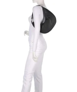 Moira S Beuteltasche genarbtes Rindsleder schwarz