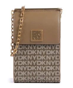 Mona Handytasche Lederimitat, fein genarbtes Rindsleder hellbraun