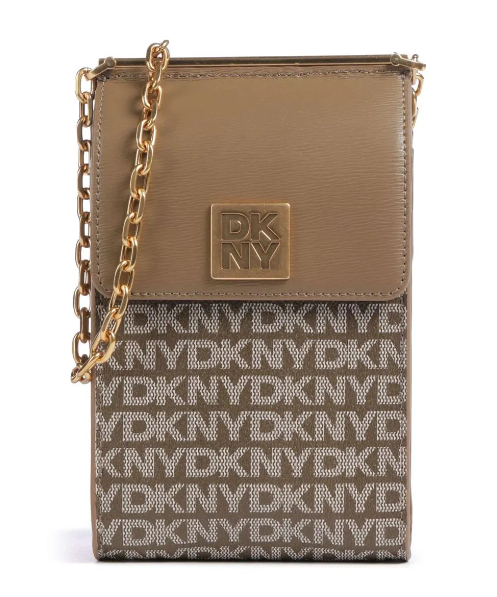 Mona Handytasche Lederimitat, fein genarbtes Rindsleder hellbraun