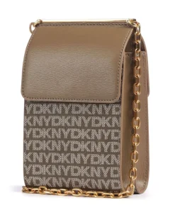 Mona Handytasche Lederimitat, fein genarbtes Rindsleder hellbraun