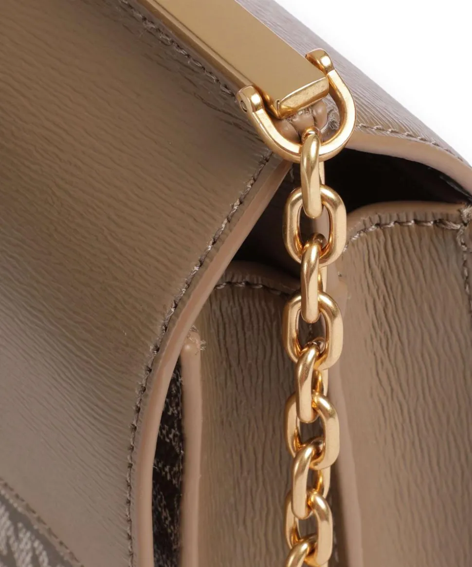 Mona Handytasche Lederimitat, fein genarbtes Rindsleder hellbraun