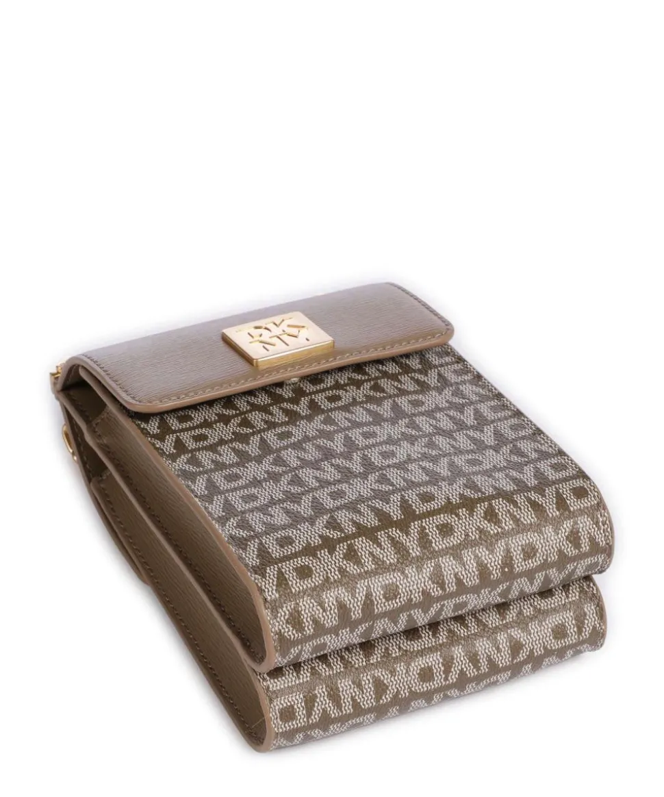 Mona Handytasche Lederimitat, fein genarbtes Rindsleder hellbraun