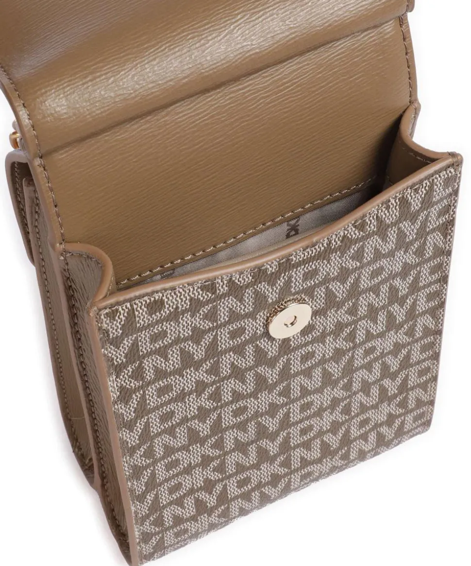 Mona Handytasche Lederimitat, fein genarbtes Rindsleder hellbraun