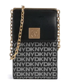 Mona Handytasche Lederimitat, fein genarbtes Rindsleder schwarz