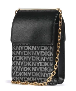 Mona Handytasche Lederimitat, fein genarbtes Rindsleder schwarz