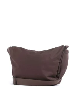 Mono Umhängetasche recyceltes Polyester dunkelbraun