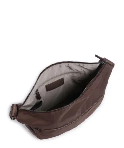 Mono Umhängetasche recyceltes Polyester dunkelbraun