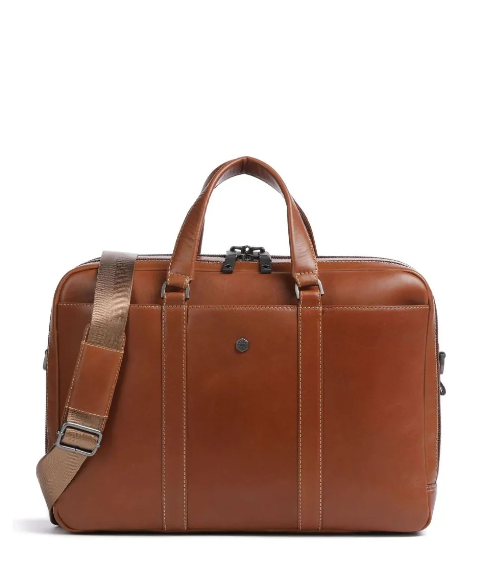 Montana Aktentasche 15″ fein genarbtes Rindsleder braun