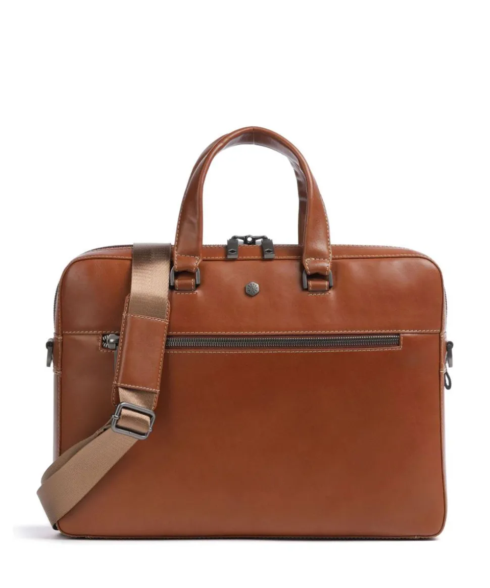 Montana Aktentasche 15″ fein genarbtes Rindsleder braun